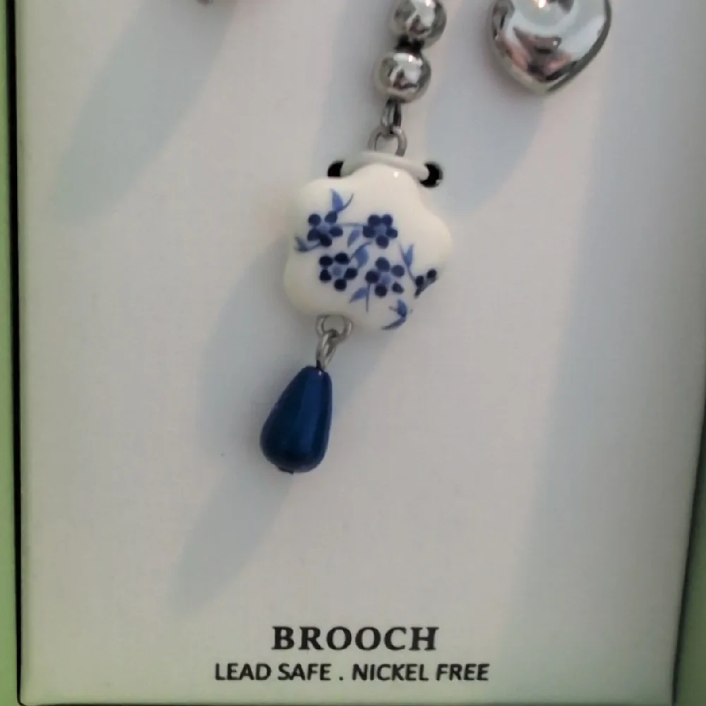 Piper + K Silver and Blue Brooch